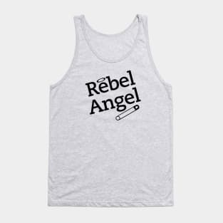 Rebel Angel Safety Pin Rebel Black Tank Top